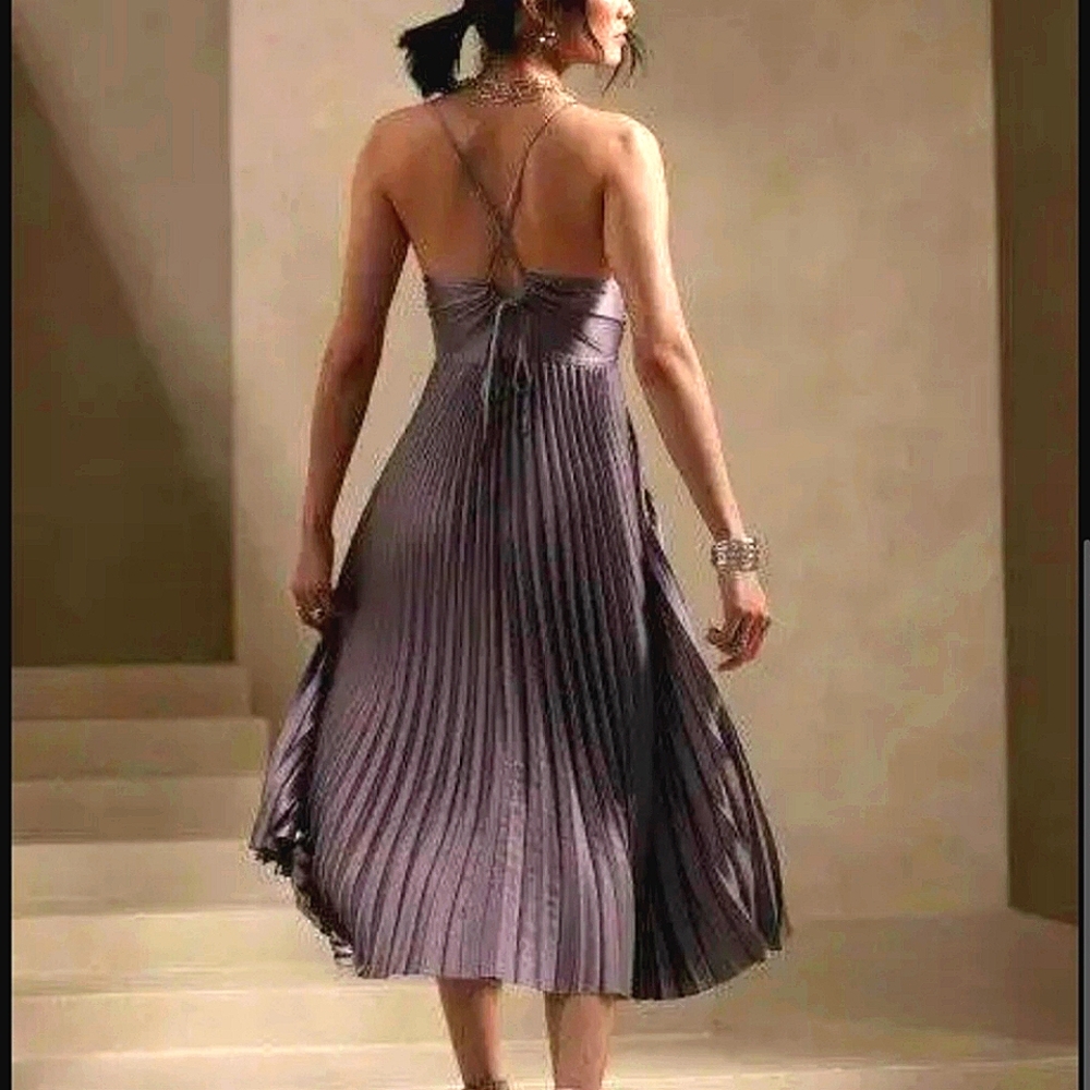 Banana republic SOLAIRE pleated purple midi